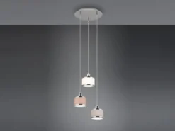 Pendelleuchte KAPRUN 3-flammig mit Stoffschirmen mehrfarbig, Ø 29cm