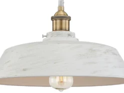 Pendelleuchte KNUD Weiß matt / Gold matt, Ø 36cm