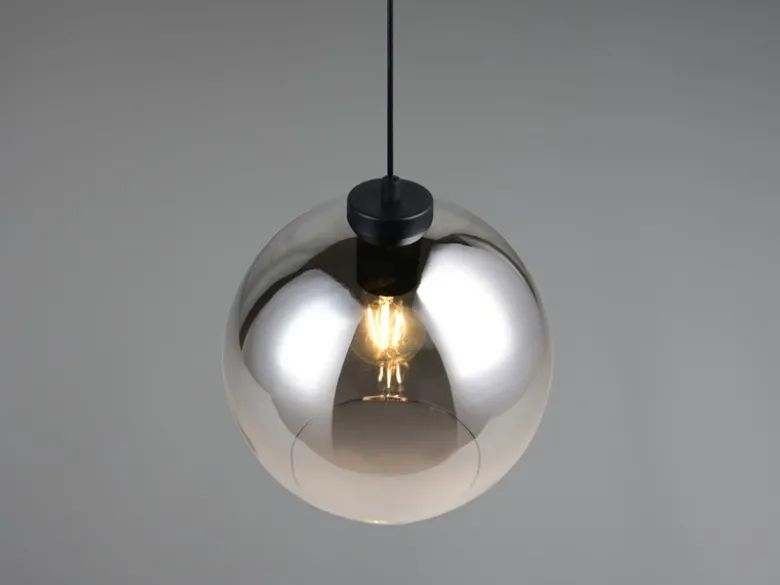 Pendelleuchte LIORA höhenverstellbar 1-flammig mit Rauchglas Kugel, Ø 25cm