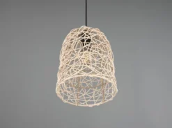 Pendelleuchte LOVIS Rattan Geflecht Natur im Boho Stil Ø 19cm