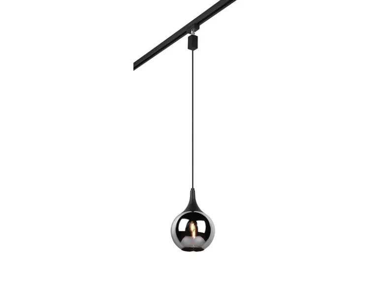 Pendelleuchte LUMINA mit Glasschirm Chrom Ø 18cm für DUOline Schienensystem
