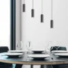 Pendelleuchte MARLEY 4-flammig Metall Schwarz, Breite 75cm