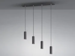 Pendelleuchte MARLEY 4-flammig Metall Schwarz, Breite 75cm