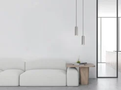 Pendelleuchte MARLEY 1-flammig Metall in Silber, Ø 12cm