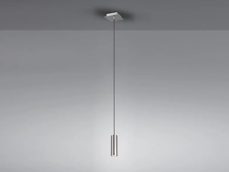 Pendelleuchte MARLEY 1-flammig Metall in Silber, Ø 12cm