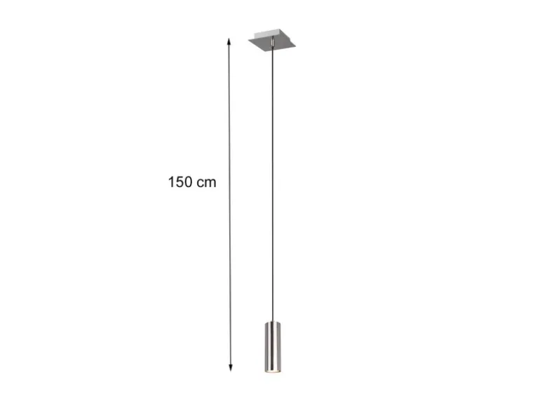 Pendelleuchte MARLEY 1-flammig Metall in Silber, Ø 12cm