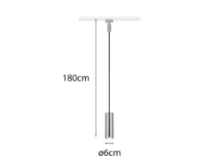 Pendelleuchte MARLEY Metall Silber Ø 6cm für DUOline Schienensystem