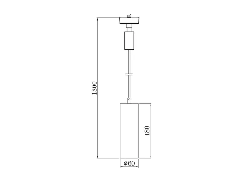 Pendelleuchte MARLEY Metall Schwarz Ø 6cm für DUOline Schienensystem