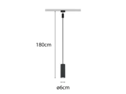 Pendelleuchte MARLEY Metall Schwarz Ø 6cm für DUOline Schienensystem