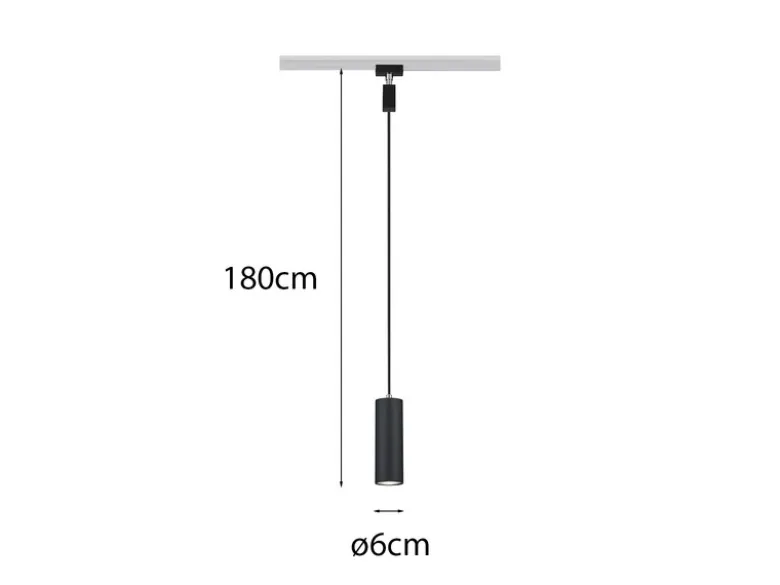 Pendelleuchte MARLEY Metall Schwarz Ø 6cm für DUOline Schienensystem