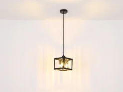 Pendelleuchte MATHILDE mit Rauchglas Kristallen 1-flammig, Breite 17cm
