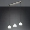Pendelleuchte MOLLY 3-flammig Glasschirme Opalweiß, Breite 60cm