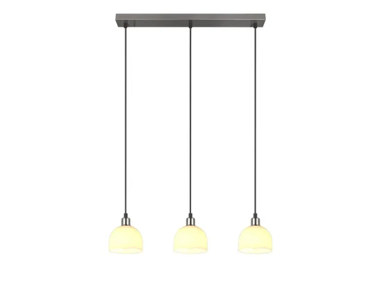 Pendelleuchte MOLLY 3-flammig Glasschirme Opalweiß, Breite 60cm