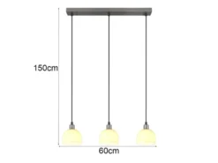 Pendelleuchte MOLLY 3-flammig Glasschirme Opalweiß, Breite 60cm