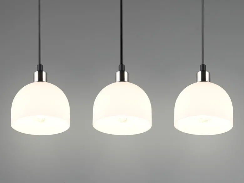 Pendelleuchte MOLLY 3-flammig Glasschirme Opalweiß, Breite 60cm