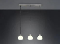 Pendelleuchte MOLLY 3-flammig Glasschirme Opalweiß, Breite 60cm