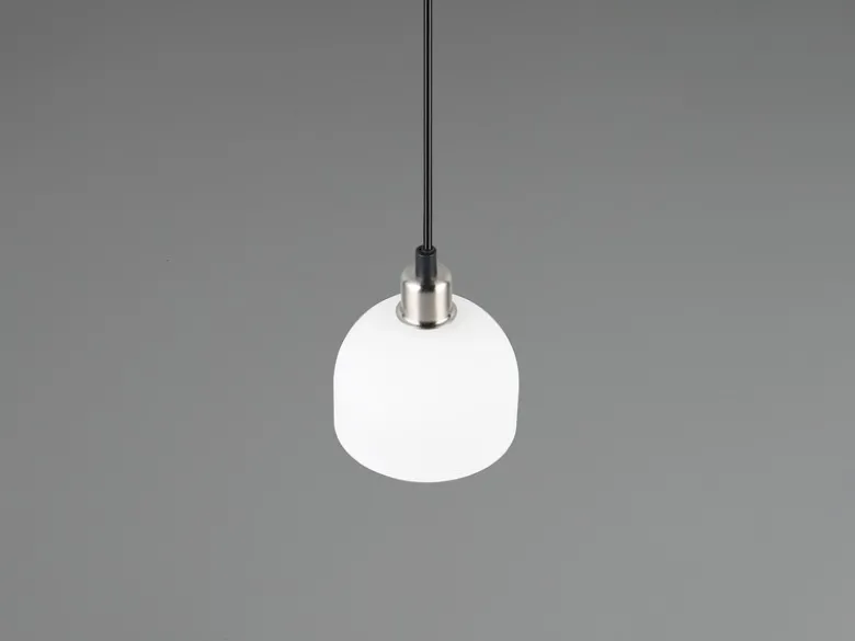 Pendelleuchte MOLLY mit Glas Lampenschirm Opalweiß, Ø 12cm