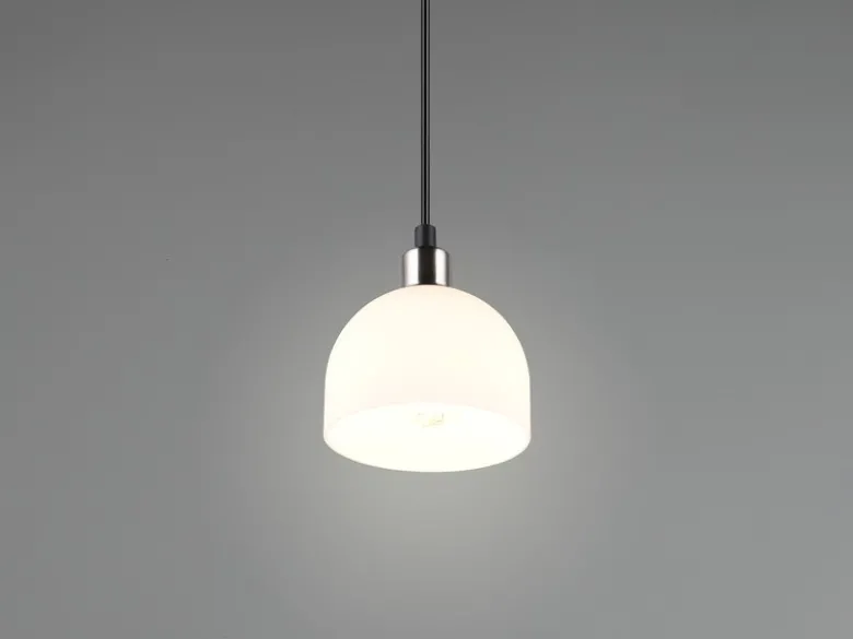 Pendelleuchte MOLLY mit Glas Lampenschirm Opalweiß, Ø 12cm