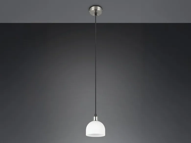 Pendelleuchte MOLLY mit Glas Lampenschirm Opalweiß, Ø 12cm