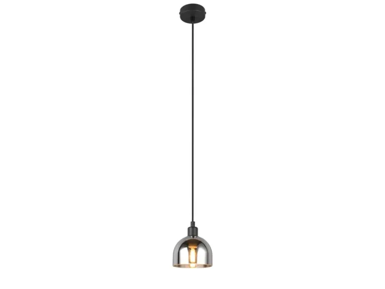 Pendelleuchte MOLLY Rauchglas Chrom verspiegelt, Ø 12cm