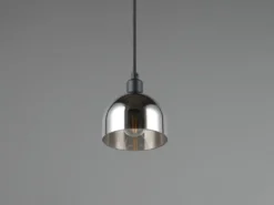 Pendelleuchte MOLLY Rauchglas Chrom verspiegelt, Ø 12cm