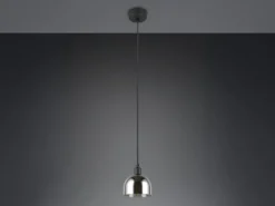 Pendelleuchte MOLLY Rauchglas Chrom verspiegelt, Ø 12cm