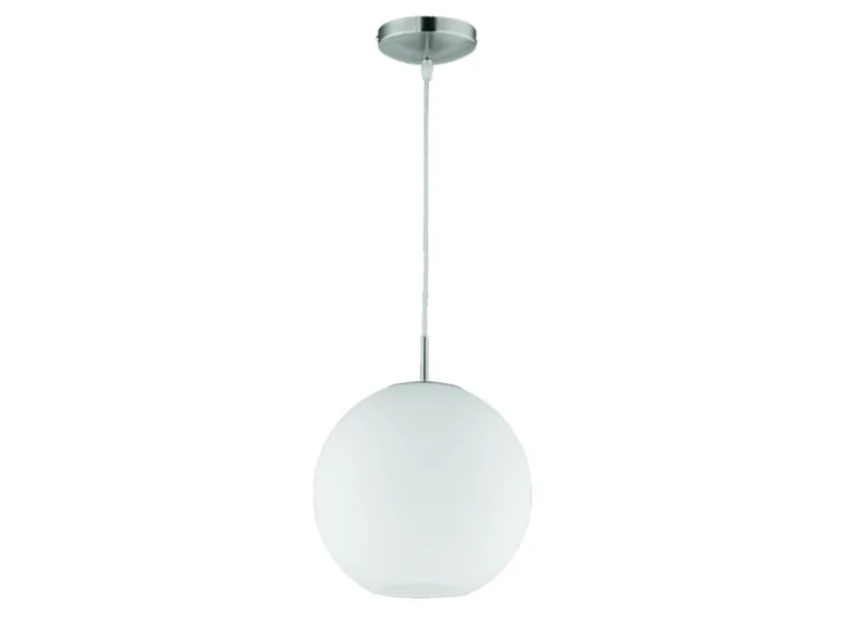 Pendelleuchte MOON 1-flammig mit Glaskugel Lampenschirm Opalglas, Ø 30cm