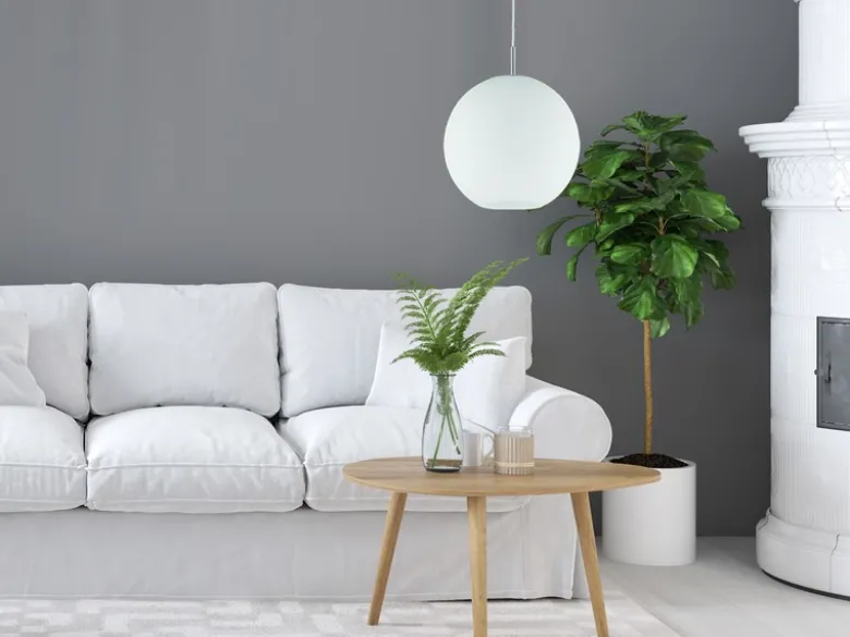 Pendelleuchte MOON 1-flammig mit Glaskugel Lampenschirm Opalglas, Ø 25cm