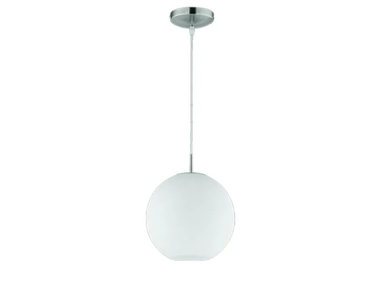 Pendelleuchte MOON 1-flammig mit Glaskugel Lampenschirm Opalglas, Ø 25cm