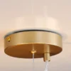 Pendelleuchte NEPTUN 5-flammig in Messing mit Amber Glaskugeln lang, Höhe 183cm