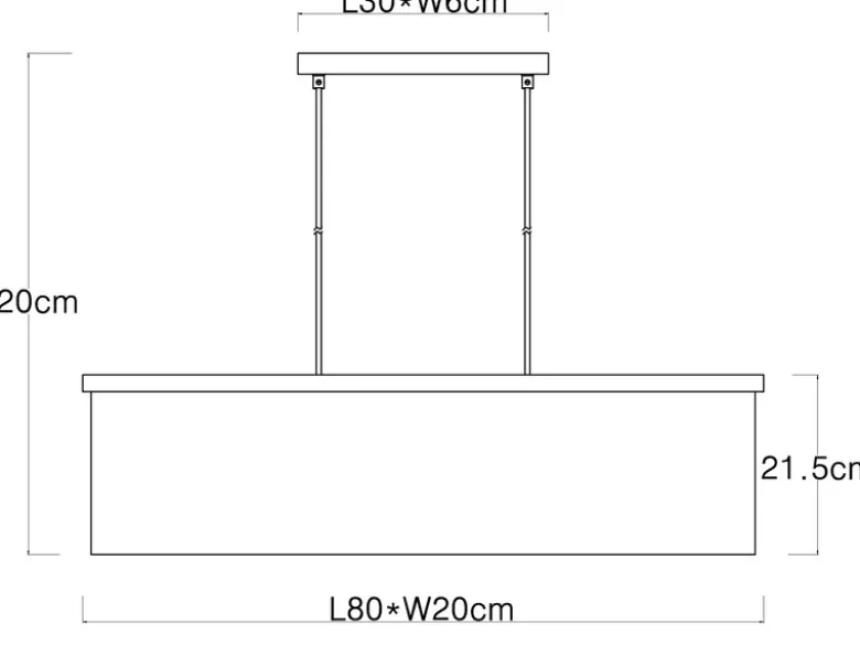 Pendelleuchte OSSI mit Stoff Lampenschirm und Holzoptik, Breite 80cm