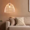 Pendelleuchte RIKE 1-flammig Korbgeflecht aus Rattan, Ø 35cm