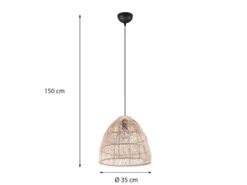 Pendelleuchte RIKE 1-flammig Korbgeflecht aus Rattan, Ø 35cm