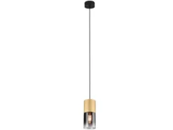 Pendelleuchte ROBIN 1-flammig Messing matt mit Rauchglas Schirm, Ø 10cm