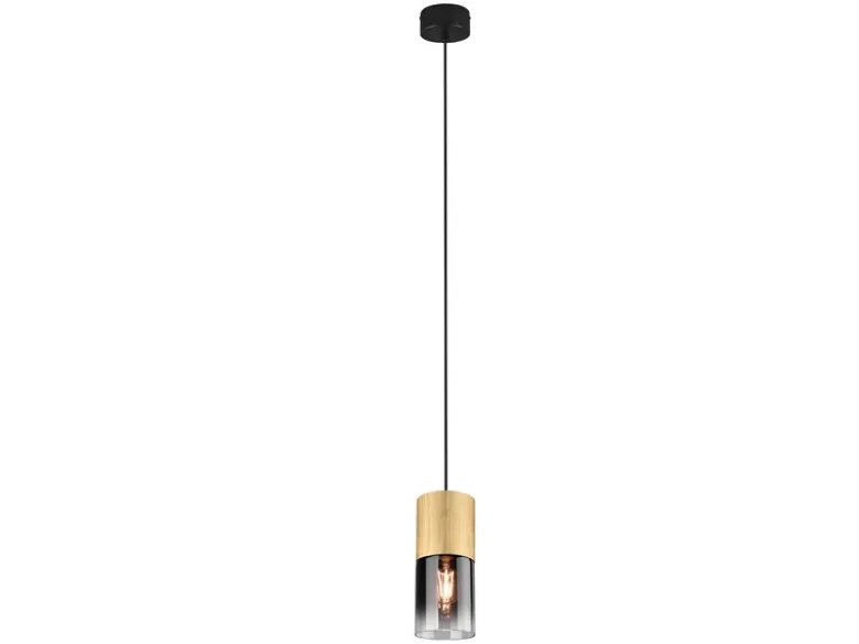 Pendelleuchte ROBIN 1-flammig Messing matt mit Rauchglas Schirm, Ø 10cm