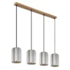 Pendelleuchte RUN 4-flammig mit Rauchglas Kristall, Breite 88cm