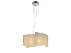 Pendelleuchte SIGNA Glas Lampenschirm mit Signatur Dekor, Ø 50cm