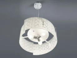 Pendelleuchte SIGNA Glas Lampenschirm mit Signatur Dekor, Ø 50cm