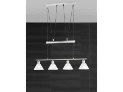 Pendelleuchte STAMINA mit Glas 4-flammig höhenverstellbar 80-180cm, B:80cm