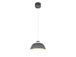 Pendelleuchte TILOS skandinavisch mit Metall- & Glasschirm Anthrazit Weiß Ø 30cm