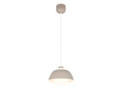 Pendelleuchte TILOS skandinavisch mit Metall- & Glasschirm Beige Weiß Ø 30cm