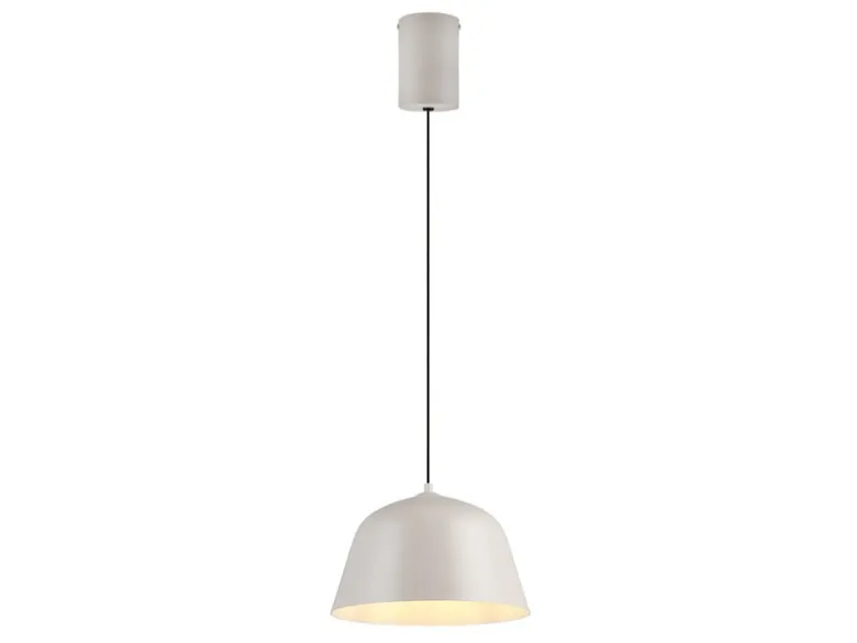 Pendelleuchte TOVA 1-flammig aus Metall höhenverstellbar in Hellgrau, Ø 30cm