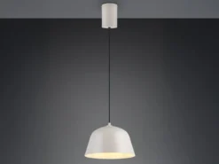 Pendelleuchte TOVA 1-flammig aus Metall höhenverstellbar in Hellgrau, Ø 30cm