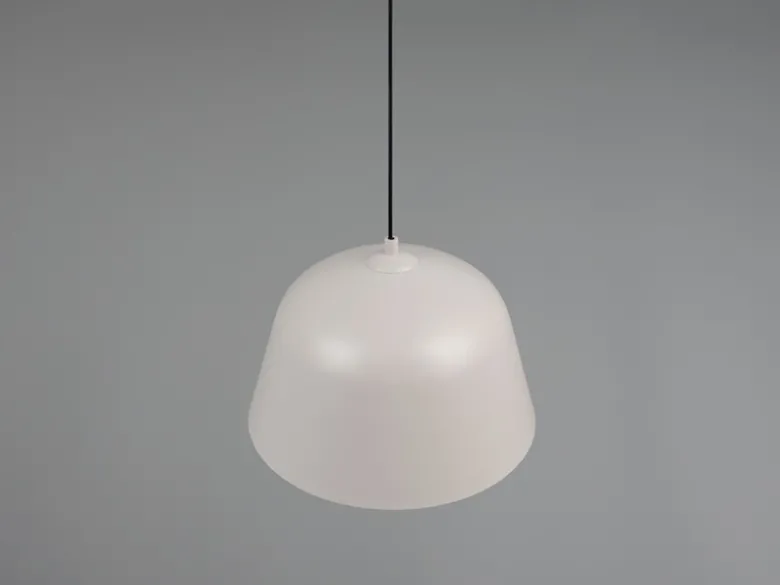 Pendelleuchte TOVA 1-flammig aus Metall höhenverstellbar in Hellgrau, Ø 30cm