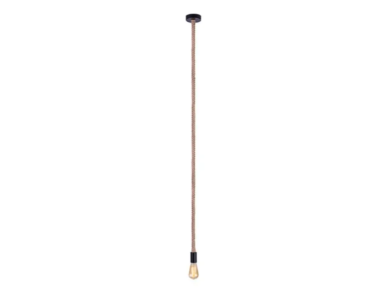 Pendelleuchte ULLEU 1-flammig mit Hanfseil, Abhängung 160cm