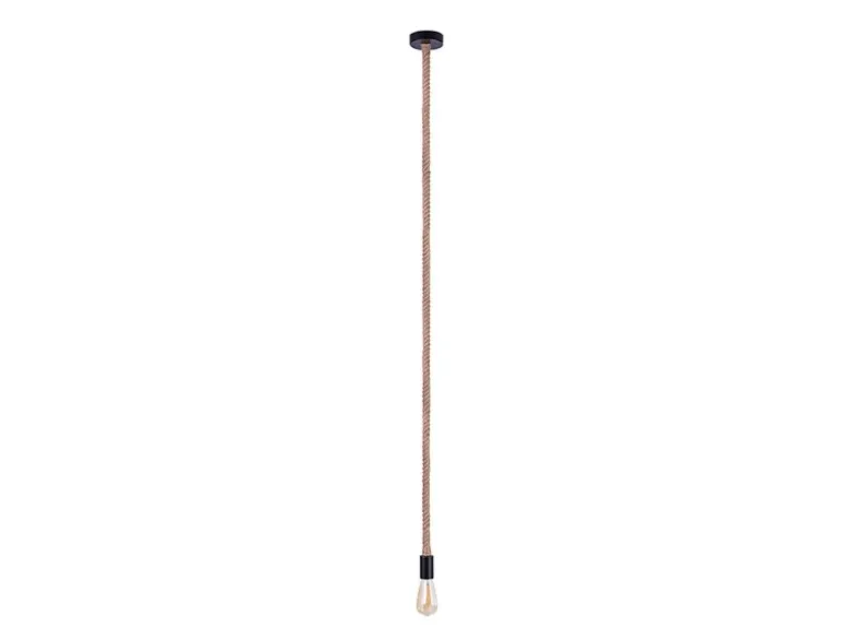 Pendelleuchte ULLEU 1-flammig mit Hanfseil, Abhängung 160cm