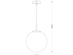 Pendelleuchte VARUS 1-flammig Glaskugel Design in Chrom & Klarglas, Ø 25cm