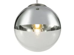 Pendelleuchte VARUS 1-flammig Glaskugel Design in Chrom & Klarglas, Ø 25cm