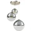 Pendelleuchte VARUS 3-flammig Glaskugeln Design in Chrom & Klarglas, Ø 51cm