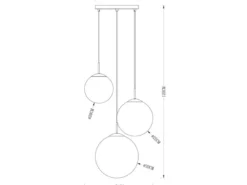 Pendelleuchte VARUS 3-flammig Glaskugeln Design in Chrom & Klarglas, Ø 51cm